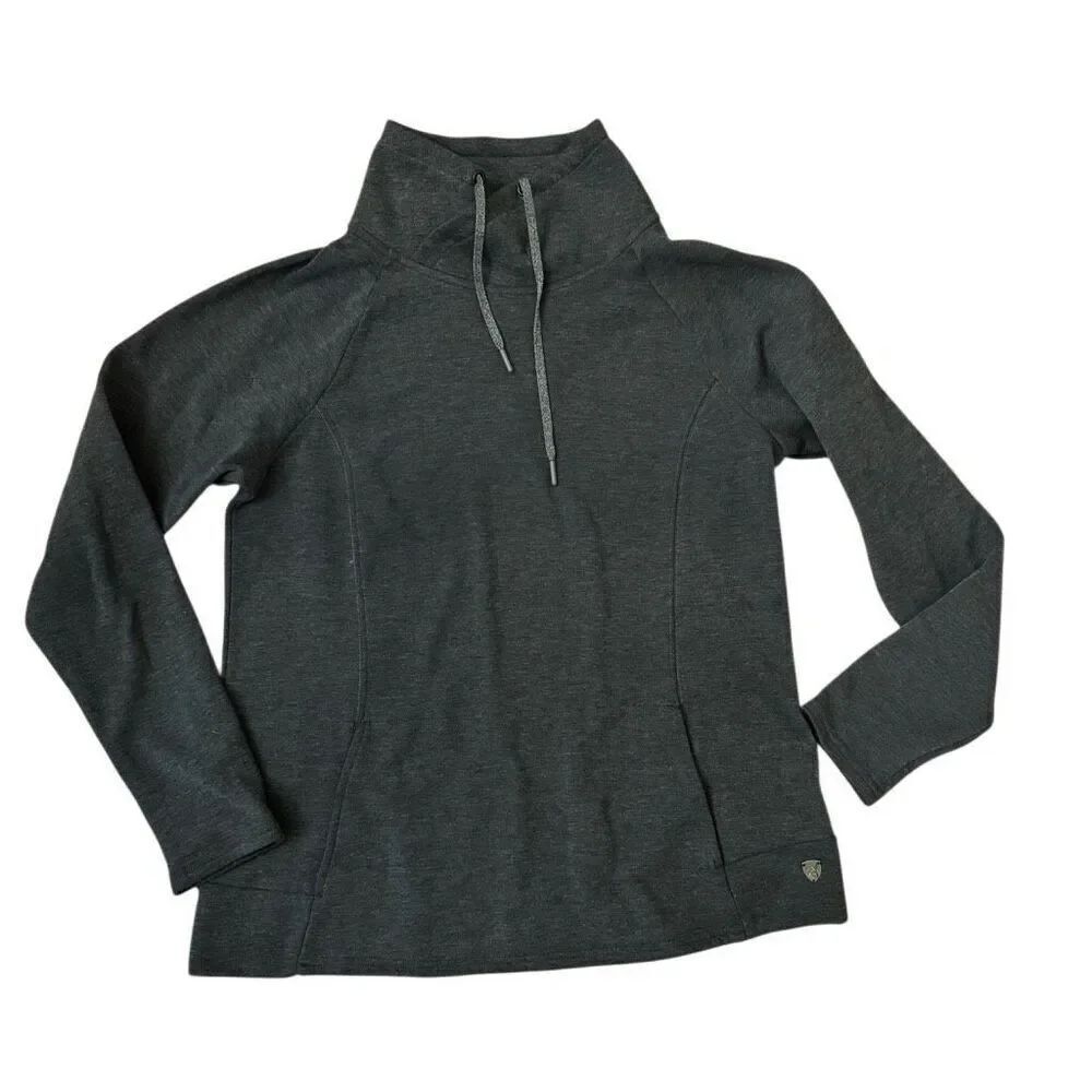 Kuhl Mock Neck Sweatshirt W/ Kangaroo Pocket Charcoal Gray Size Medium